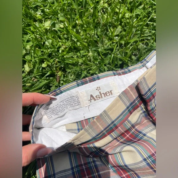 70s Vintage Light Weight Plaid Pants - Picture 2 of 8